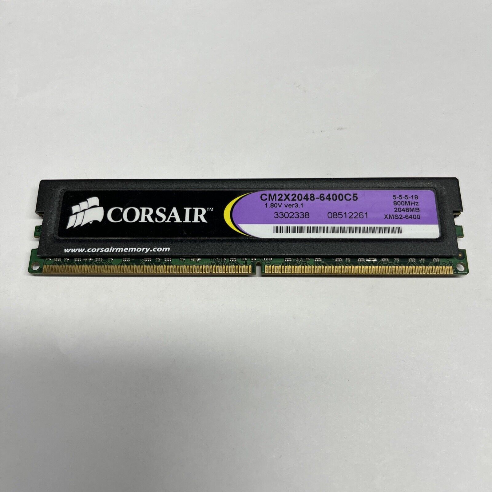 Corsair PC2-6400 2GB DIMM DDR2 Memory (CM2X2048-6400C5C)