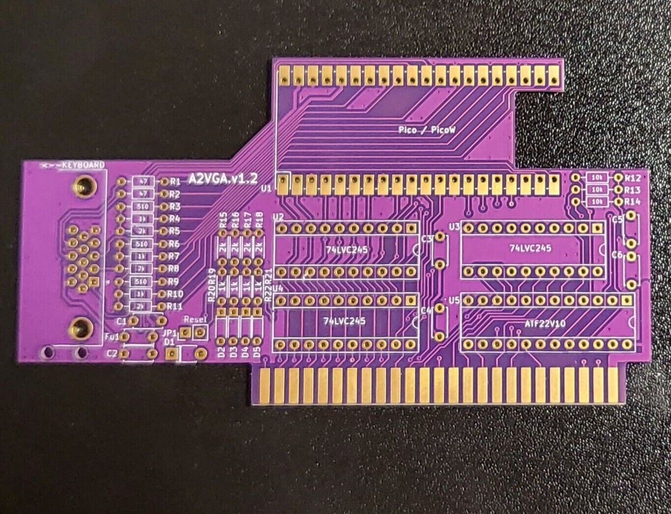 Apple II / IIe VGA Graphics Card (Ralle Palaveev V1.2) High Spec PCB (PCB Only)