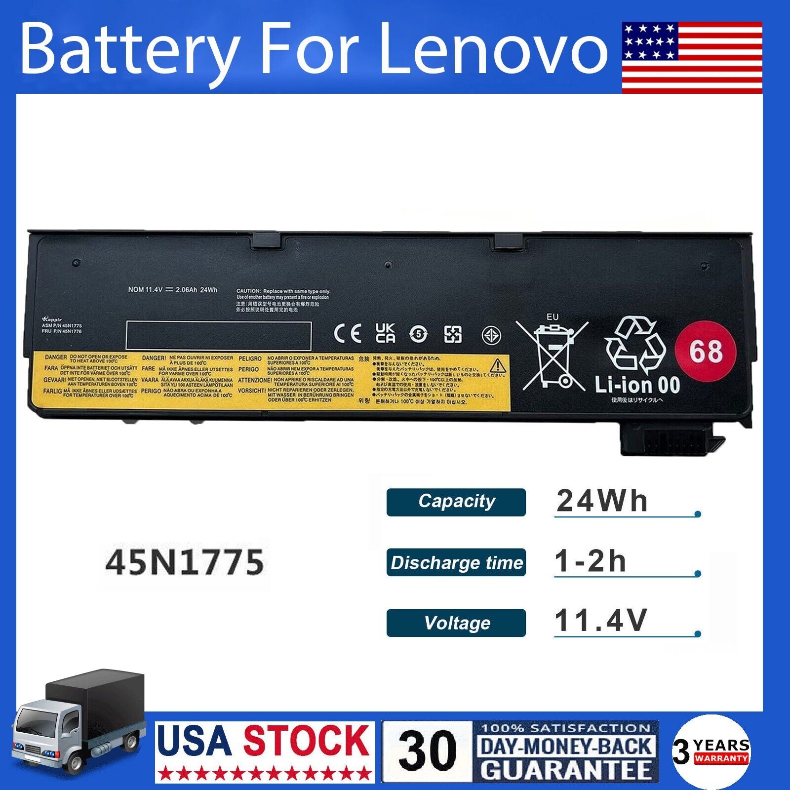 68 45N1775 Battery For Lenovo Thinkpad T550 T560 L450 T440 T450 T460 T460P T470P