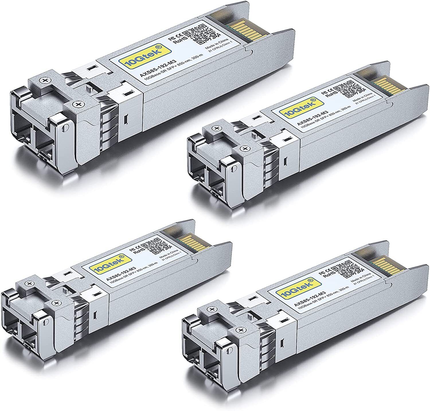 4 Packs For Cisco SFP-10G-SR Transceiver 10GBase-SR SFP+ 10G 850nm MMF 300m