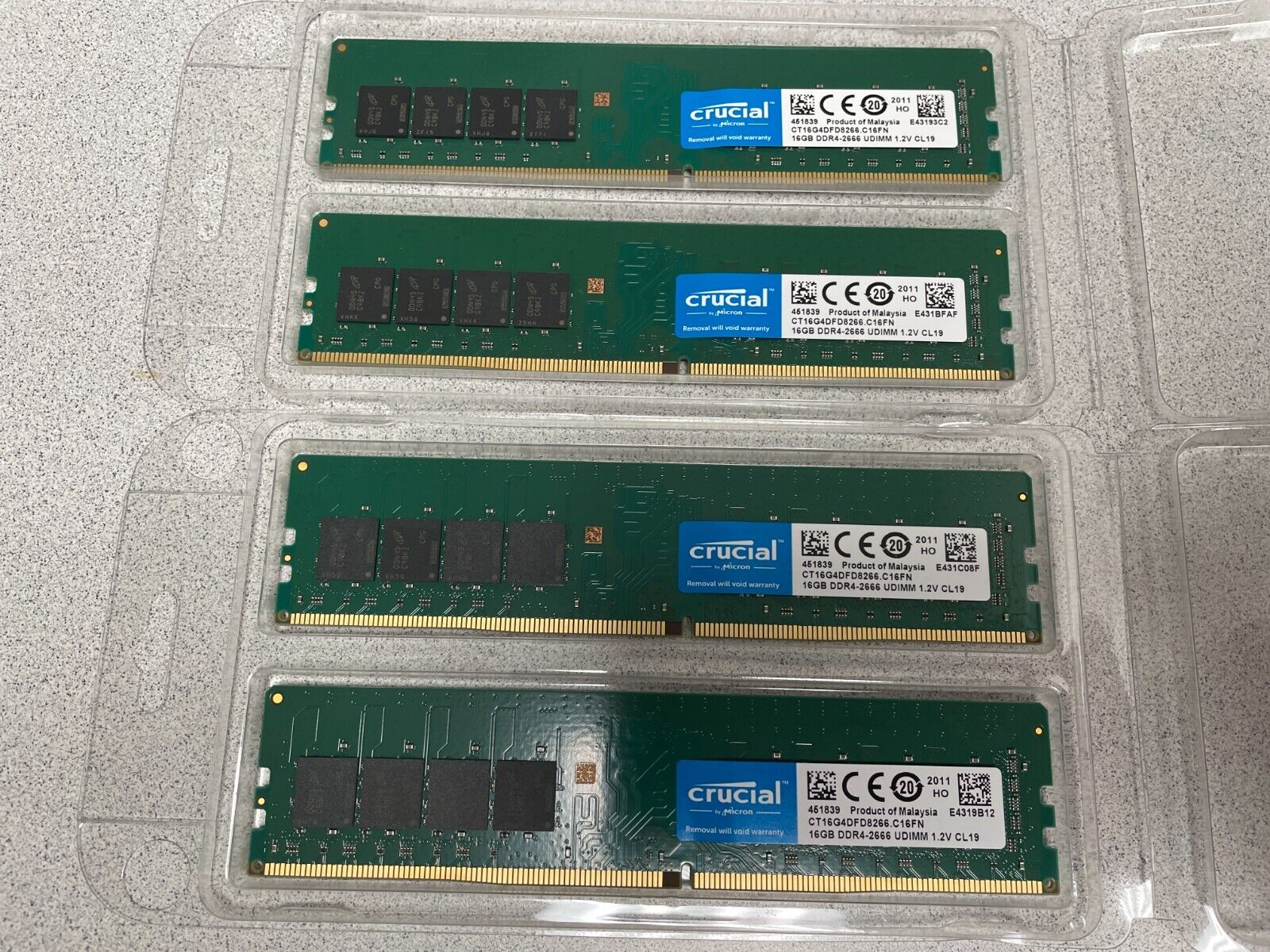 Crucial 64GB RAM (4x16GB) DDR4-2666MHz RAM CT16G4DFD8266