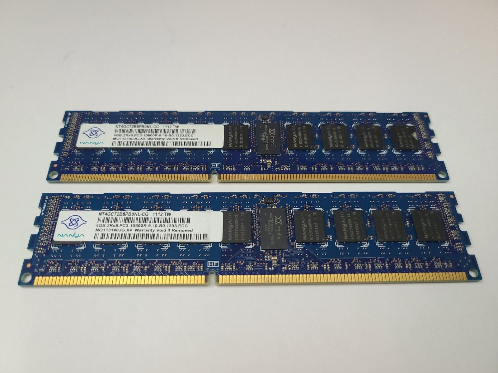 Nanya 8GB (2x4GB) DDR3 1333MHz PC3-10600R ECC Server Ram | NT4GC72B8PB0NL-CG |