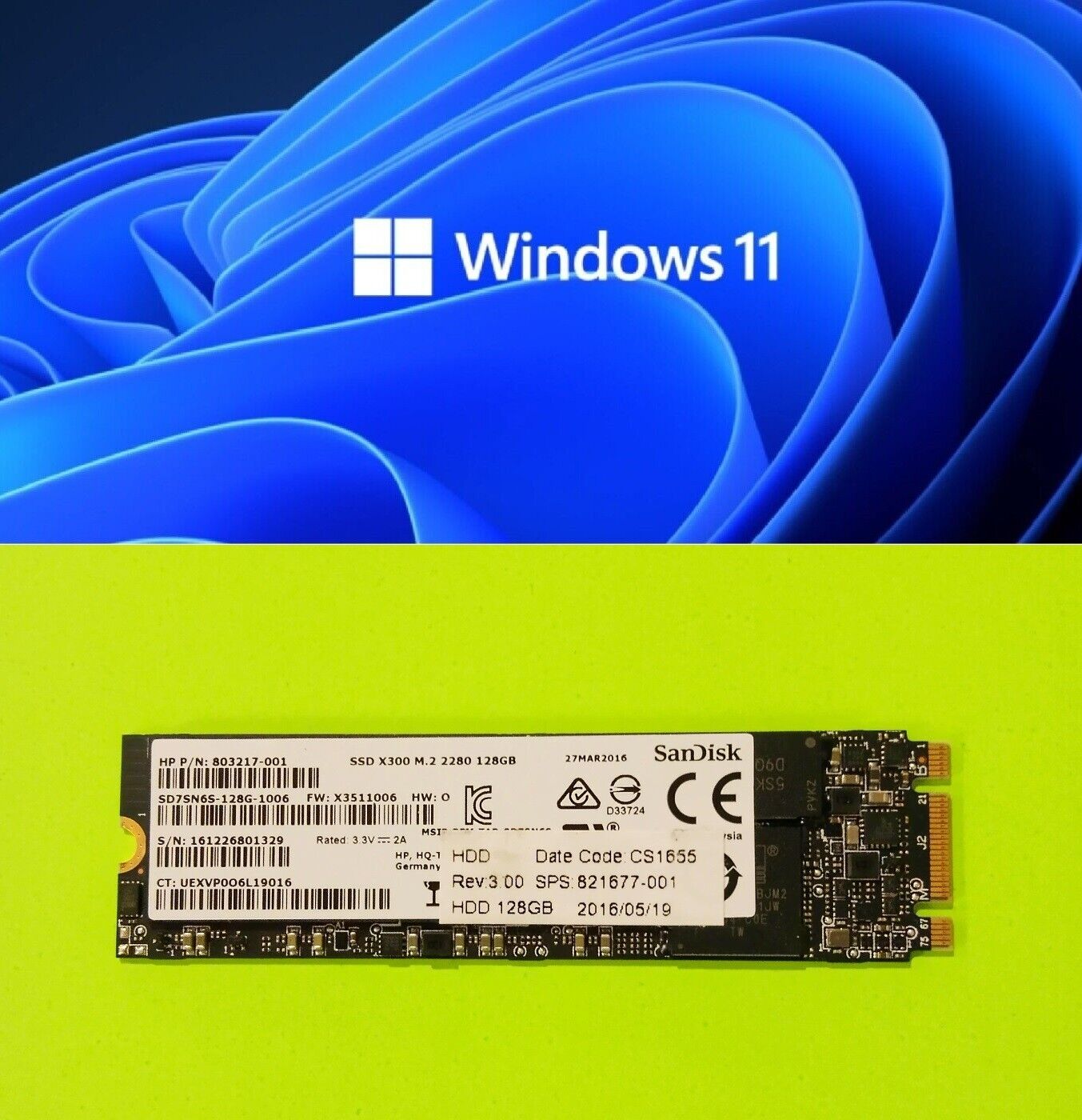 128GB 128 GB M.2 2280 SSD Solid State Drive with Windows 11 Pro UEFI [ACTIVATED]