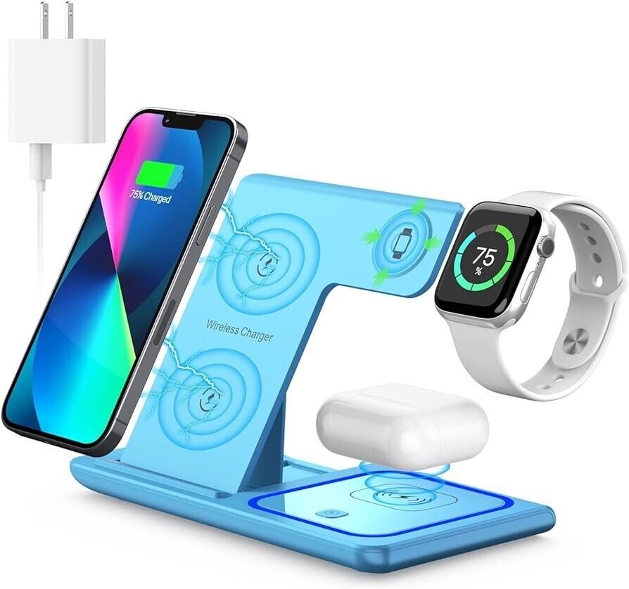 Apple 3-in-1 wireless charger: iPhone (15-11), Watch (9-2), AirPods (3-2 Pro)