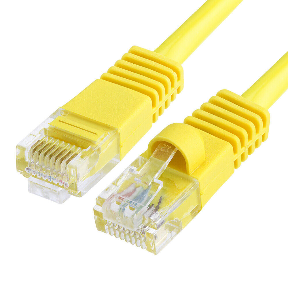 25FT Cat5e Ethernet Cable UTP LAN Network Patch Cord RJ45 Cat 5e Cable - Yellow
