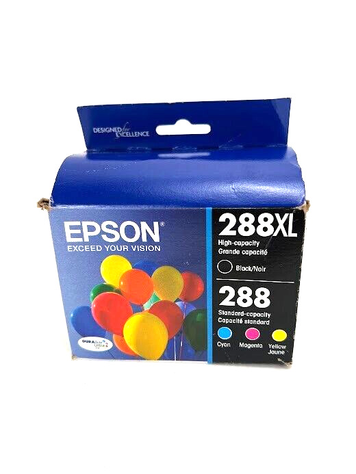 Genuine Epson 288XL Black & 288 Color Ink Cartridges Dated 1/26. 3/4 Sealed