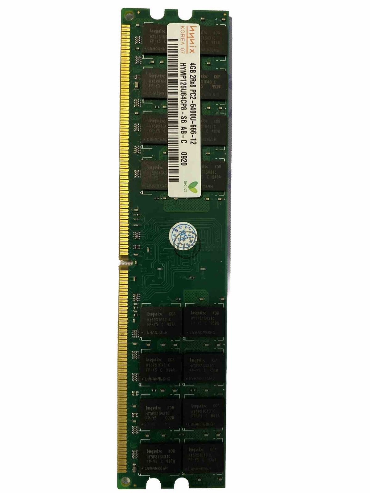Hynix 4GB DDR2-800 MHZ HMP125U64CP8-S6 DIMM PC2-6400 NON-ECC Ram