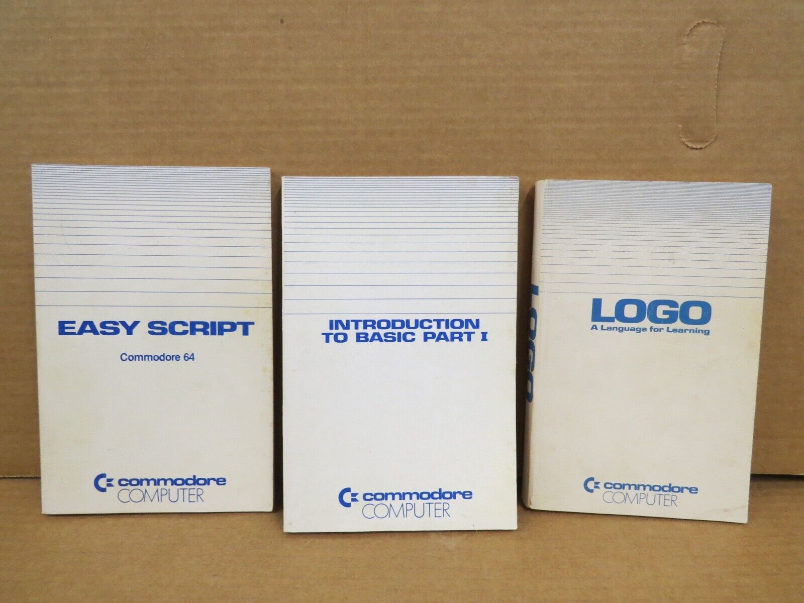 Vintage Commodore Computer 3 Book Lot: LOGO, Intro to BASIC, Easy Script