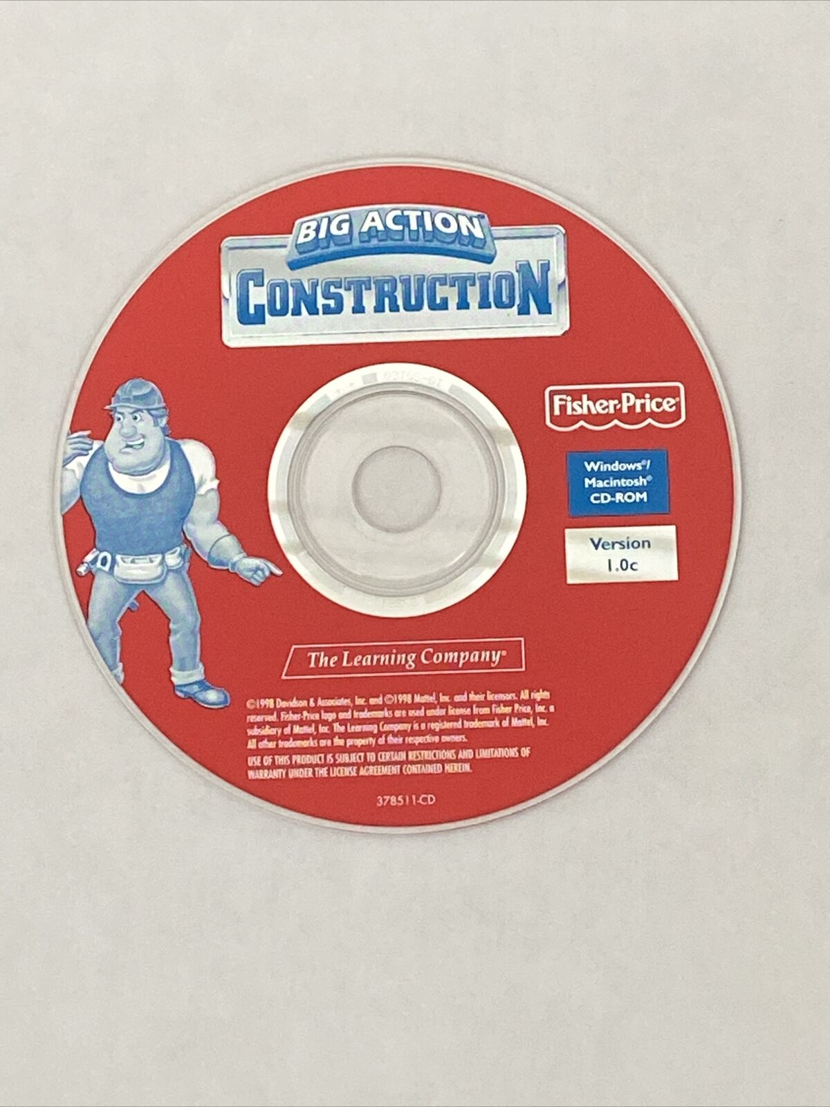 Vintage  PC Game Fisher-Price: Big Action Construction Disc Only