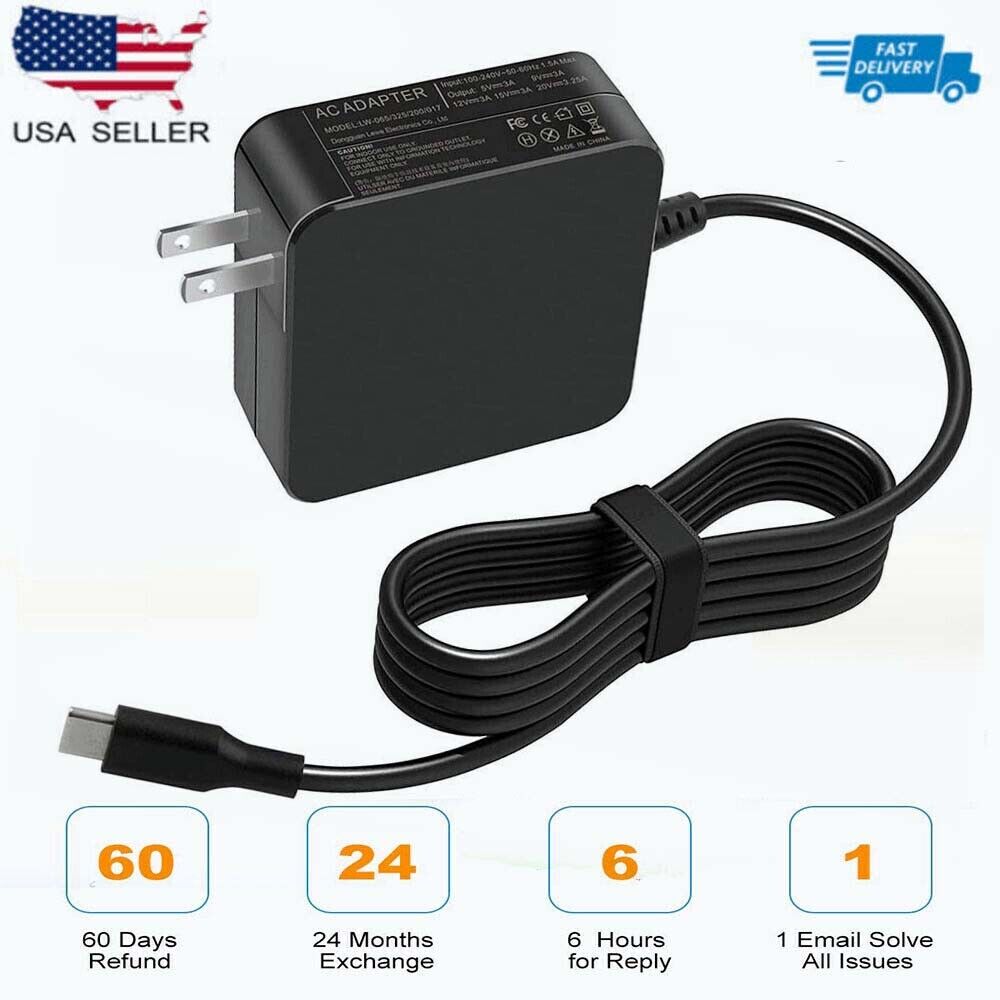 65W Type C for Asus/Samsung/Acer/MacBook proUSB-C AC Power Adapter Cord