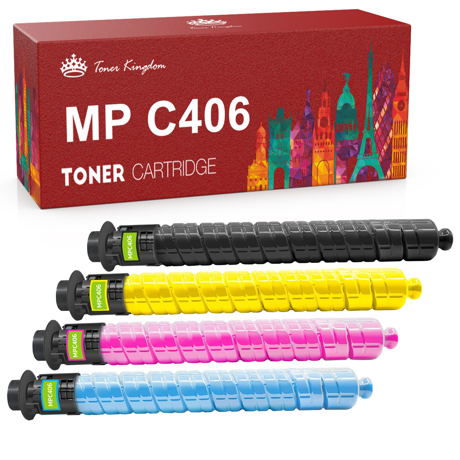 Set of 4-12PK Toner For Ricoh MP-C406 B,C,M,Y 842091/ 842092/ 842093/ 842094
