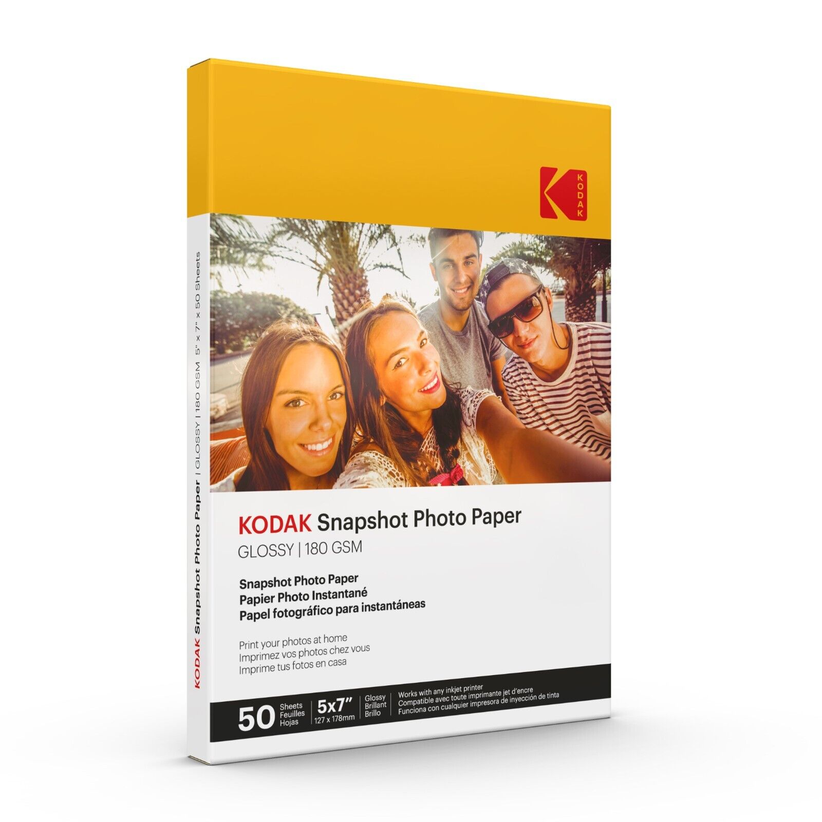 PHOTO PAPER KODAK Photo Paper Gloss 5 X 7 SNAPSHOT 50 count, 48lb. 180 g/m 2