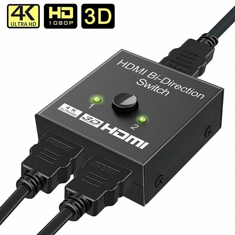 4K HDMI Bi-Direction Switch KVM 1x2/2x1 Adapter HDMI Switcher 2 in 1 out PS4 TV