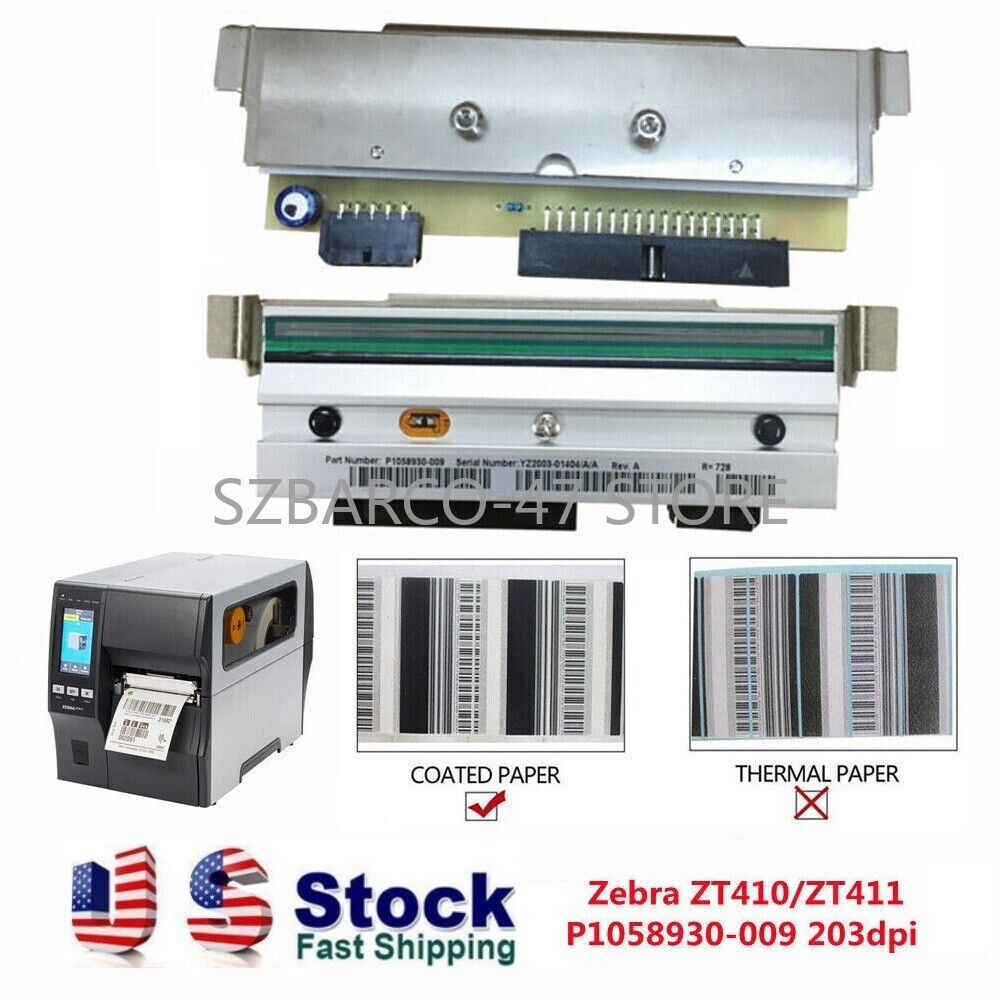 US NEW Thermal Transfer Print Head Zebra ZT410 ZT411 Printer 203dpi P1058930-009
