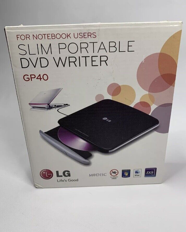 LG SLIM POTABLE DVD WRITER MODEL # GP40 EVERYTHING INCLUDED