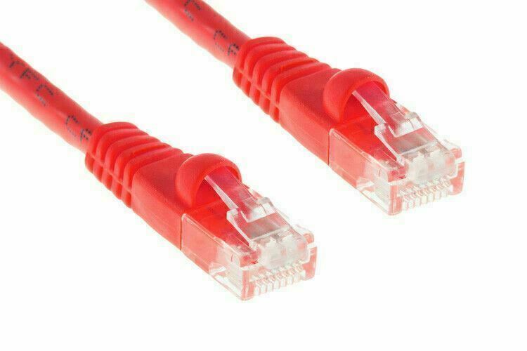 *Lot of 8* Staggered Type 2x6 Connectors Gold Plating 3FT UTP 4 Pair Cat 6 RED