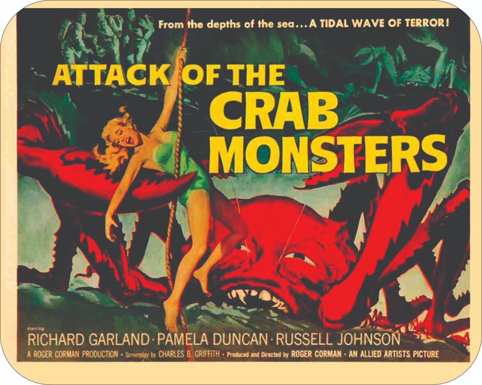 Attack of the Crab Monster 7 x 9 Mouse Pad Vintage Horror Film 1950s