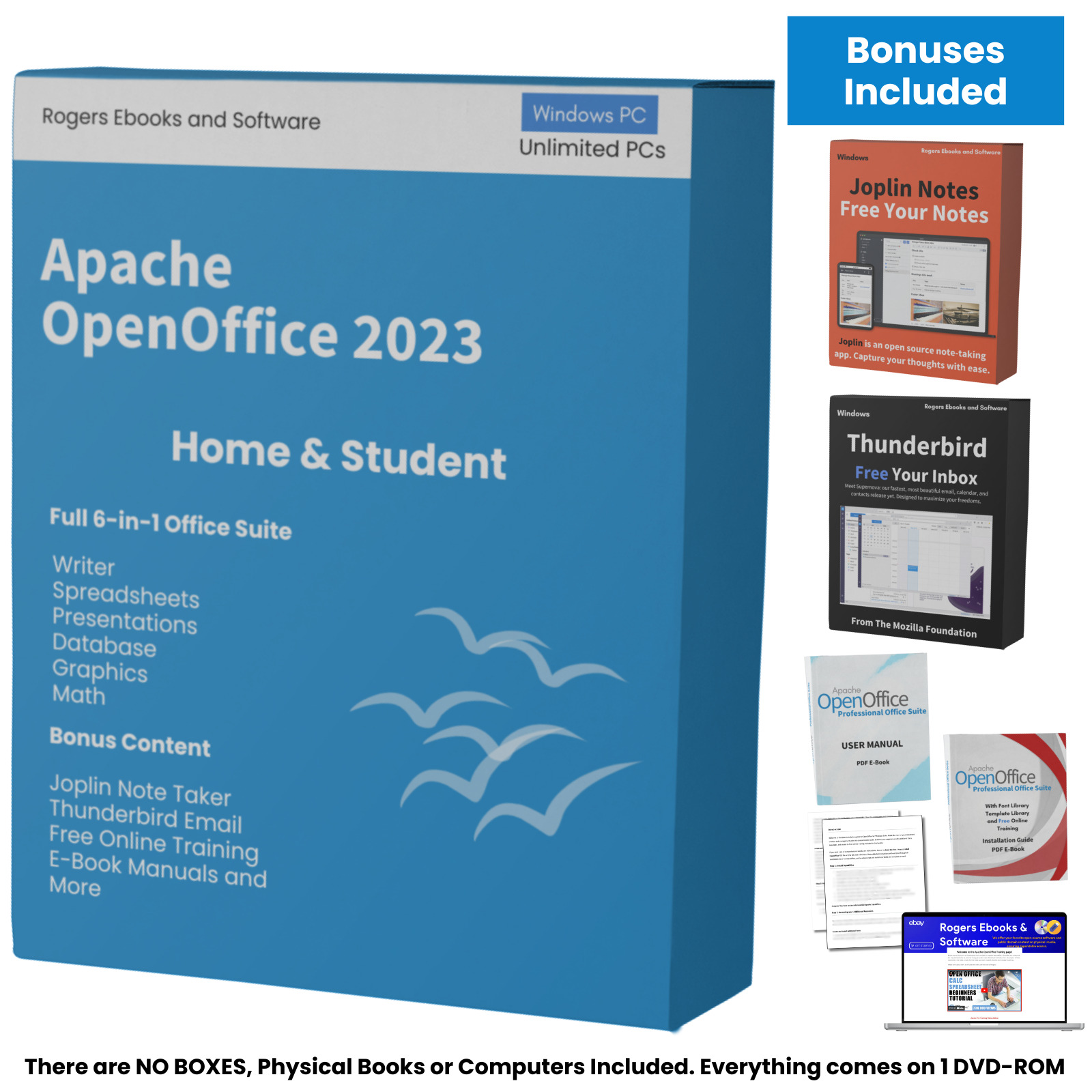Open Office 2023 Home & Student Edition Full Version DVD Lifetime for Windows PC