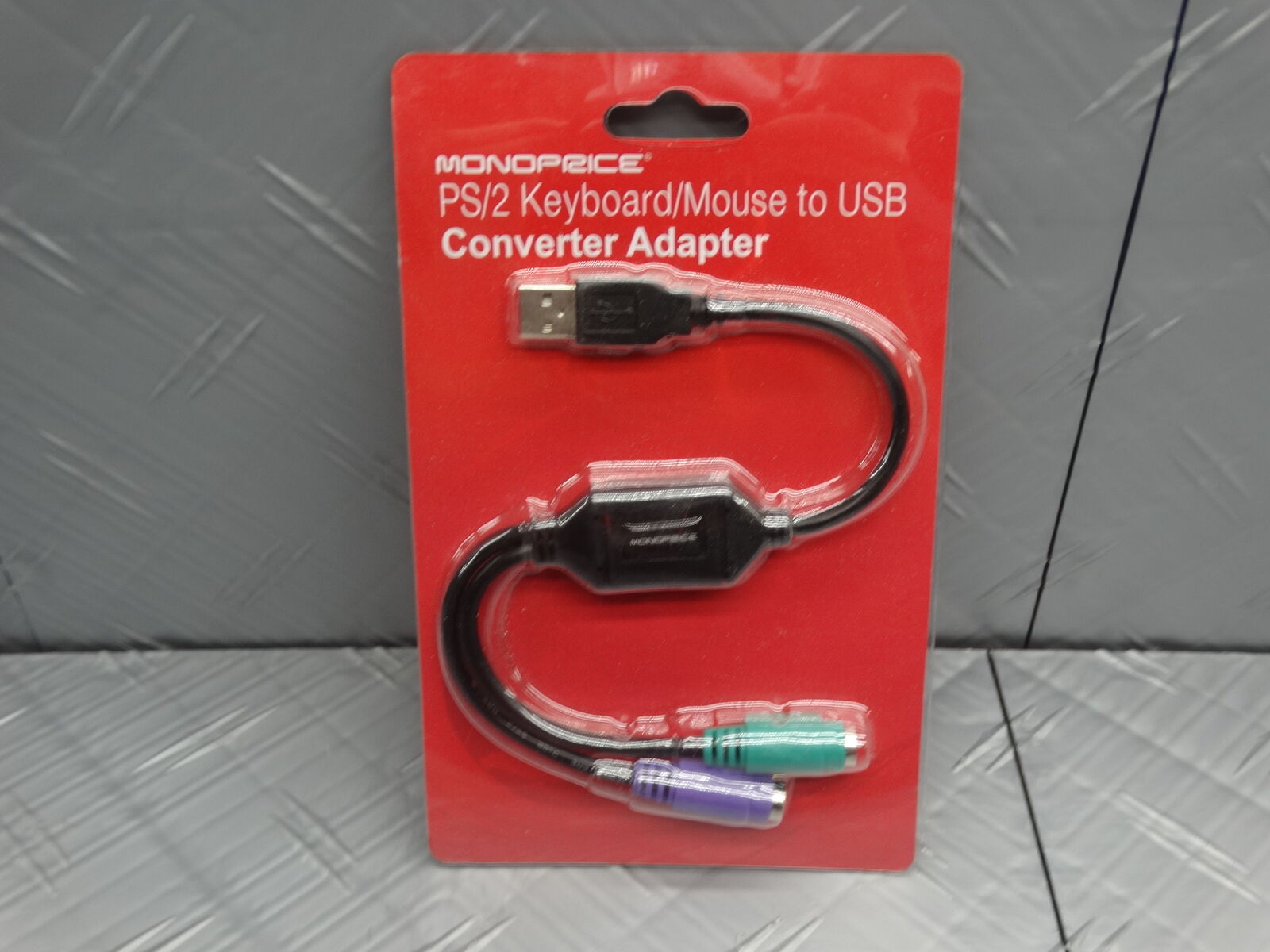Monoprice PS/2 Keyboard/Mouse to USB Converter Adapter Black (Lot of 5)