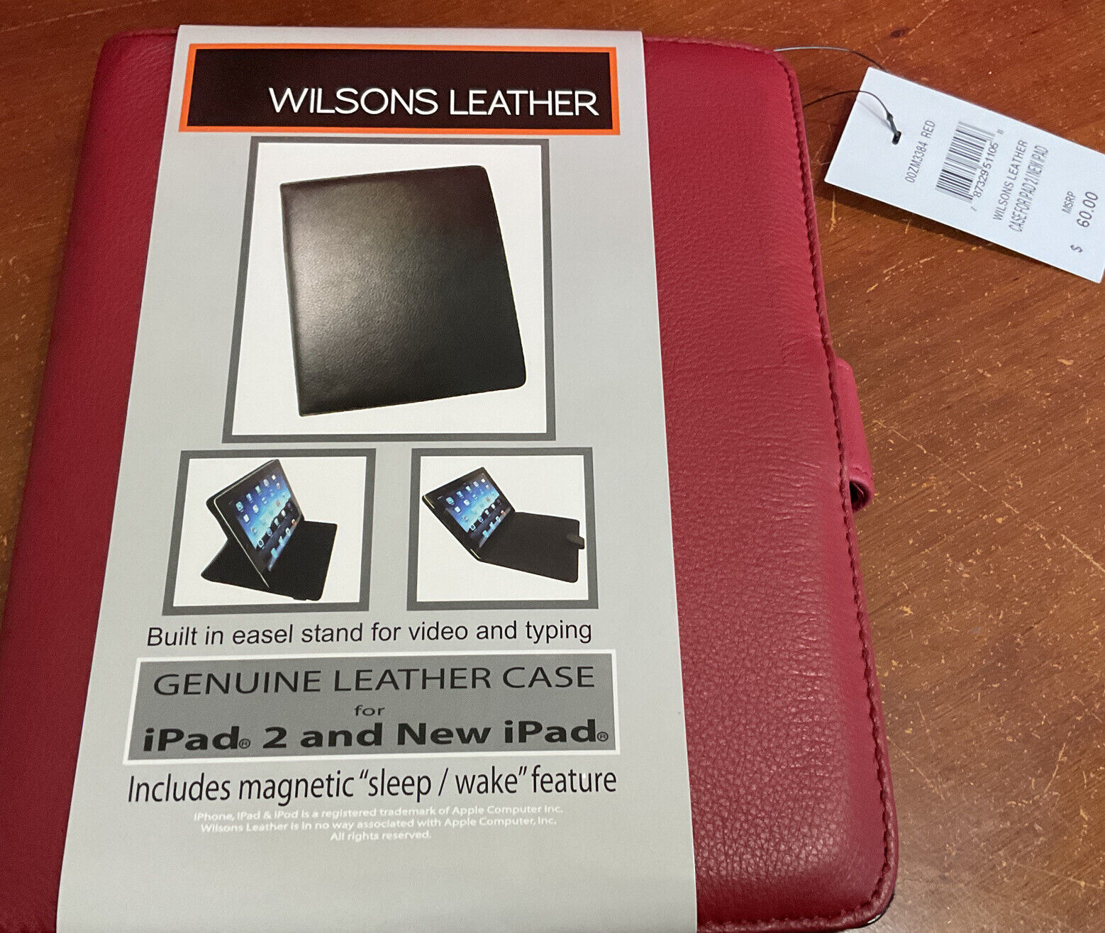 WILSON LEATHER IPAD CASE RED  New With Tag  