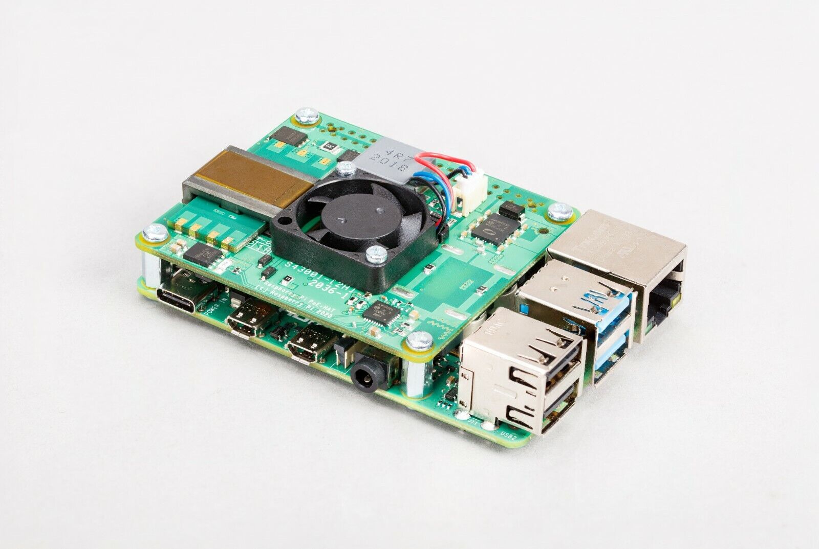 Raspberry Pi PoE+ HAT for Raspberry Pi 4B/3B+ W/Controllable Brushless Fan DC 5V