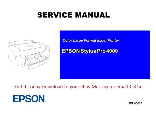 EPSON StylusPro 4000 Service Manual +Field Repair Guide