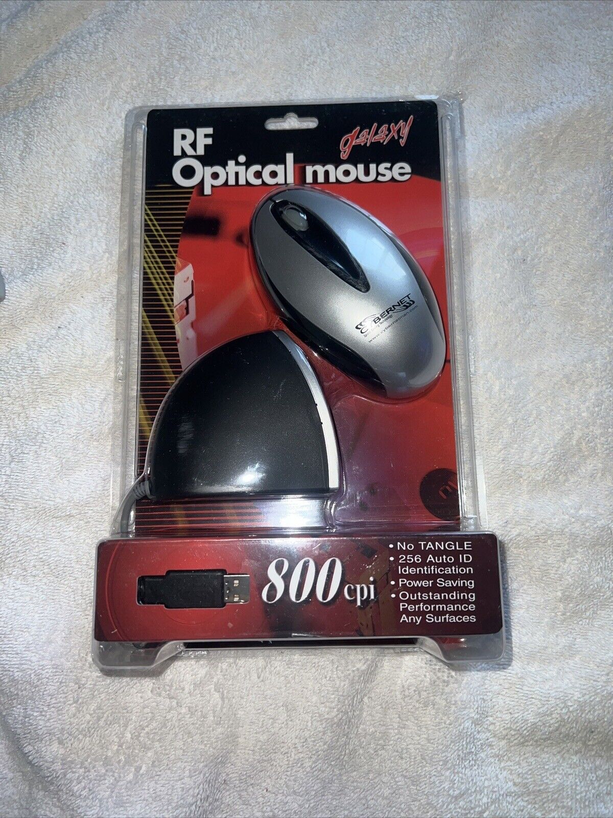 Galaxy RF Optical Wireless Mouse Sealed Retail Package. Color Black & Grey New