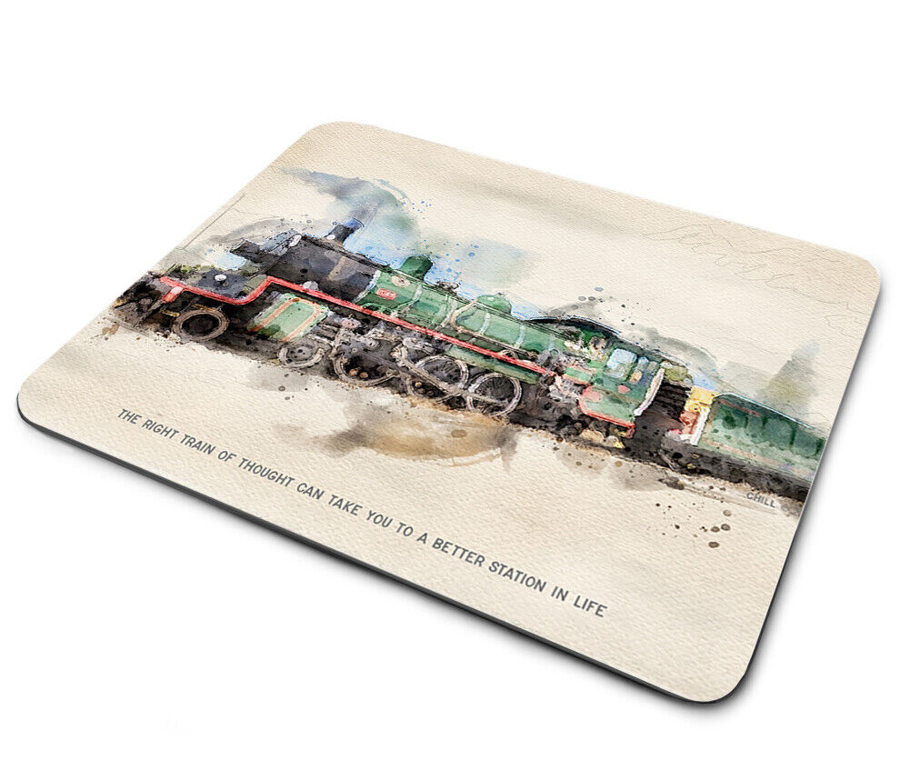 Old Steam Engine The Right Train of Thought Takes You to a Station Mouse Pad