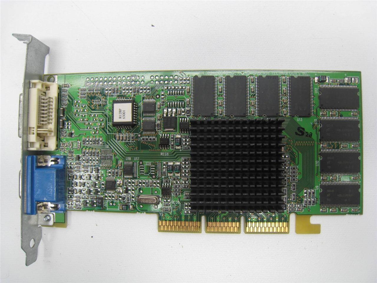 ATI R128P 16MB VGA DVI AGP Video Card P/N 1026301301 PN 109-63000-00