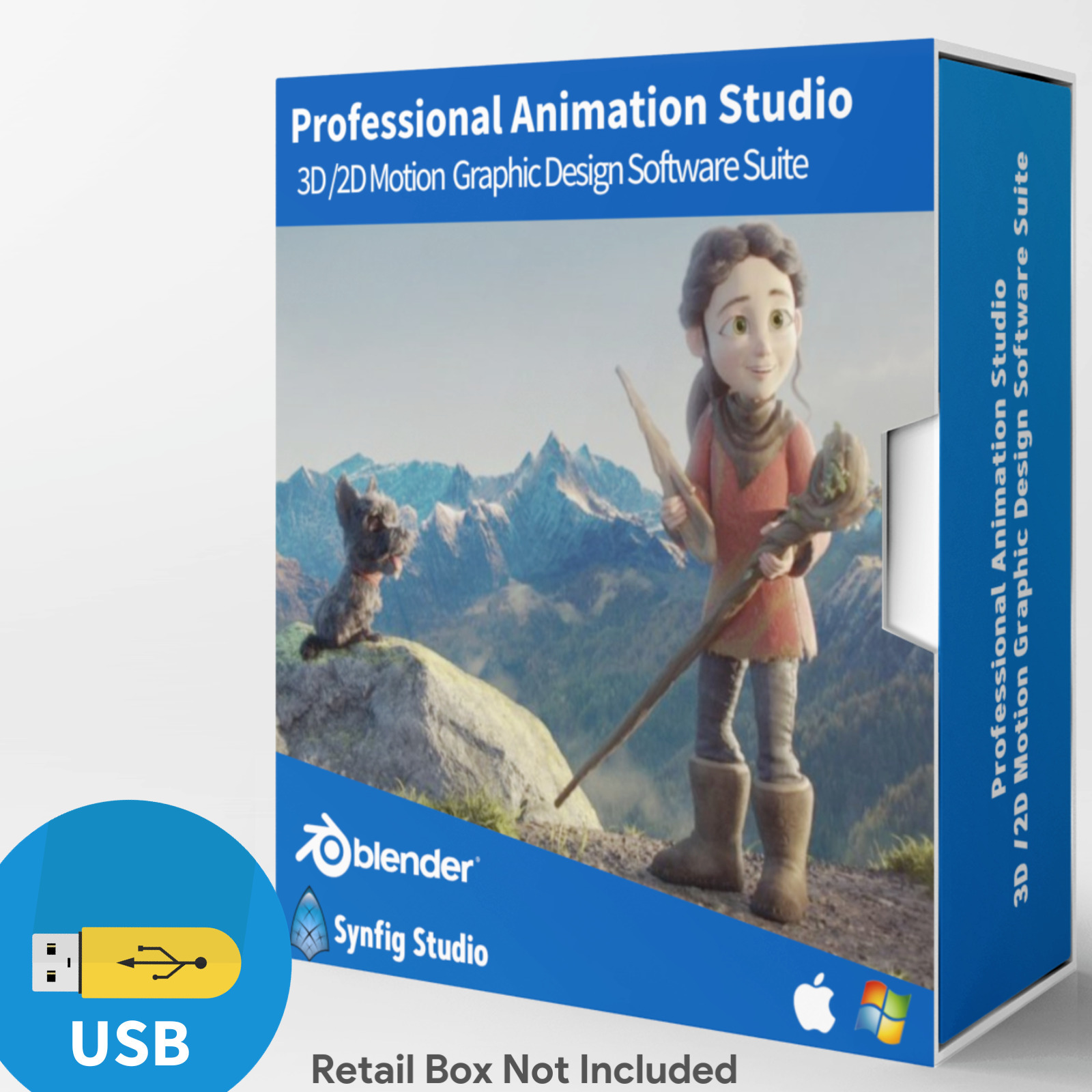Animation Studio- PRO 3D/2D Motion Graphic Design Software Suite-USB Windows/Mac