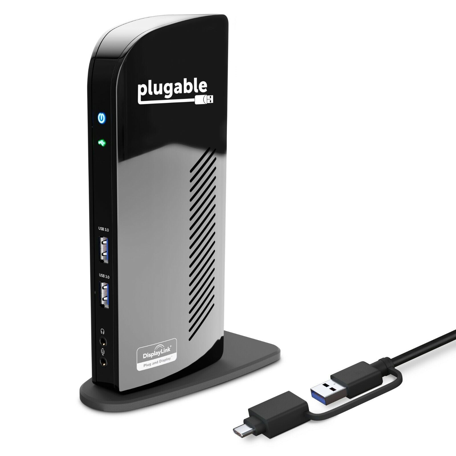 Plugable Dual Monitor Docking Station, USB-C & USB 3.0, Windows & Mac Compatible