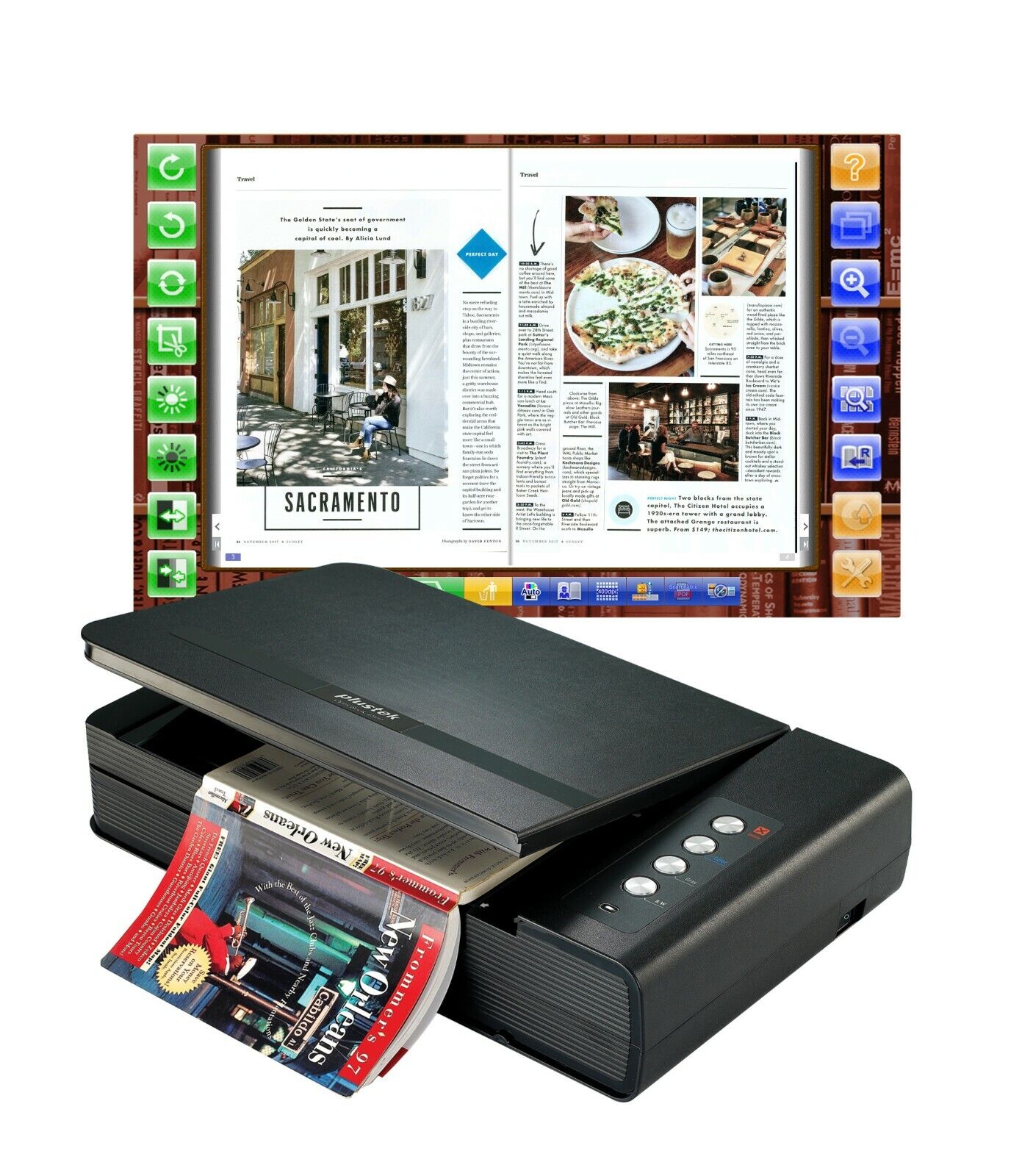 Plustek OpticBook 4800 eBookScan - Fast Book Scanner + Software - Win 7 8 10 11