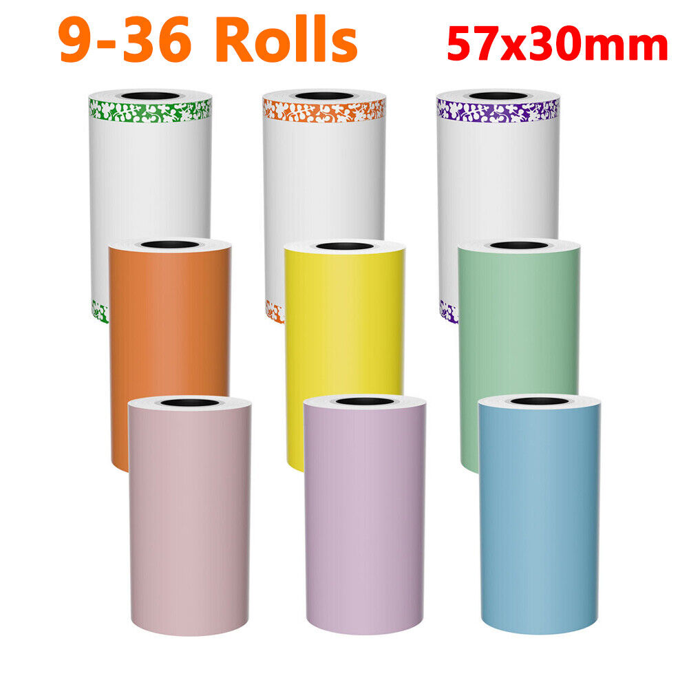 9-36Rolls Self-Adhesive Thermal Printing Stickers 57 x 30 mm Receipt Photo Paper