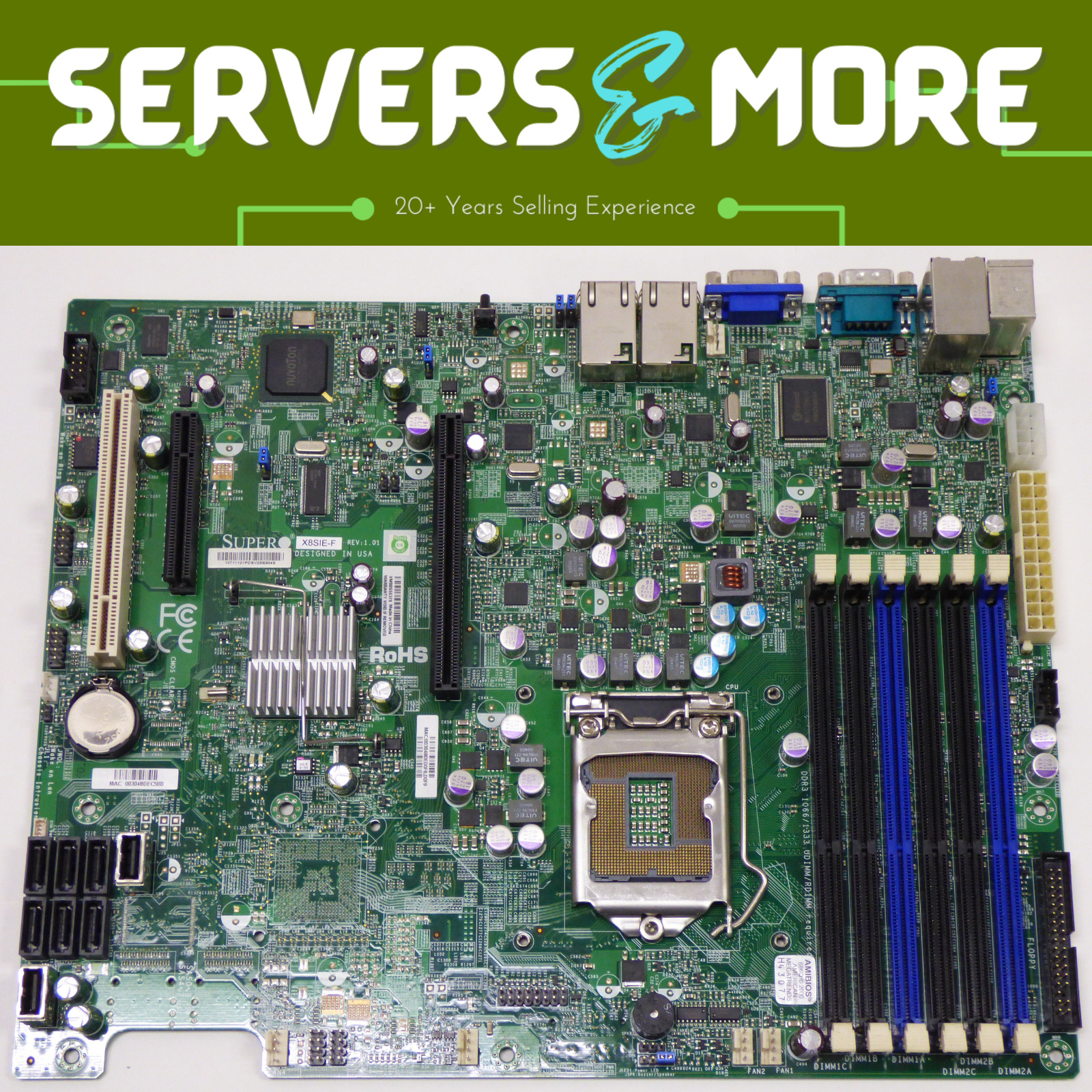 Supermicro X8SIE-F IPMI Motherboard Combo | Intel Xeon X3460 | 24GB Reg DDR3