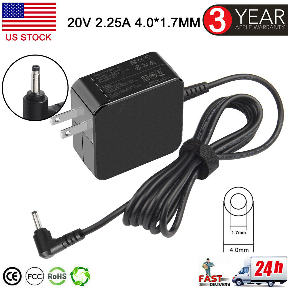 45W 20V 2.25 AC Adapter Charger Cord For Lenovo ADP-45DW B 5A10H43630 4.0*1.7mm