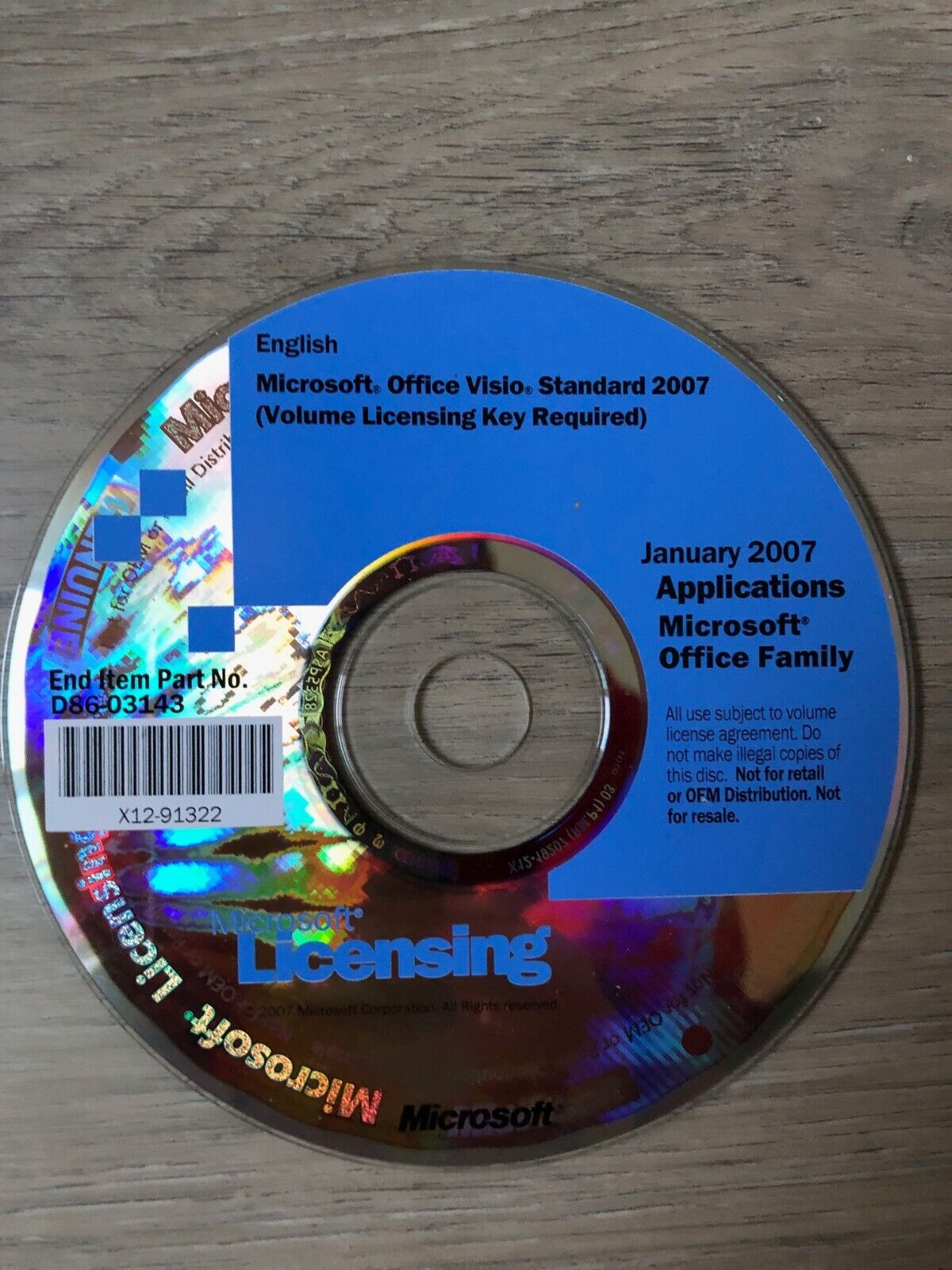 Microsoft Office Visio Standard 2007 CD disc only