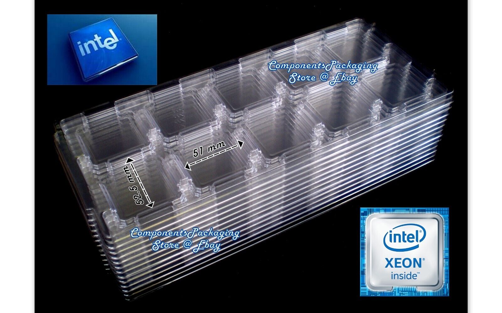 30 - Socket LGA2011 CPU Tray for Xeon E5 51x 52.5 mm Processor  - Fits 300 CPUs