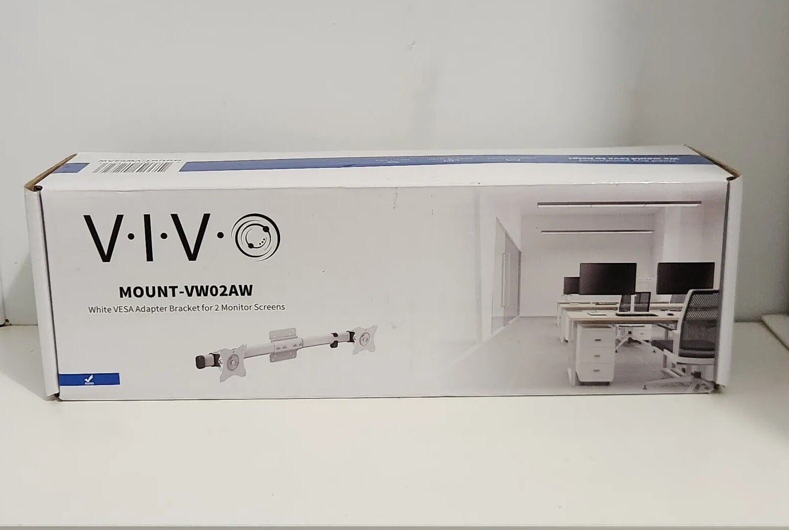 VIVO Dual Computer Monitor Desk Mount White VESA Adapter Bracket VW02AW
