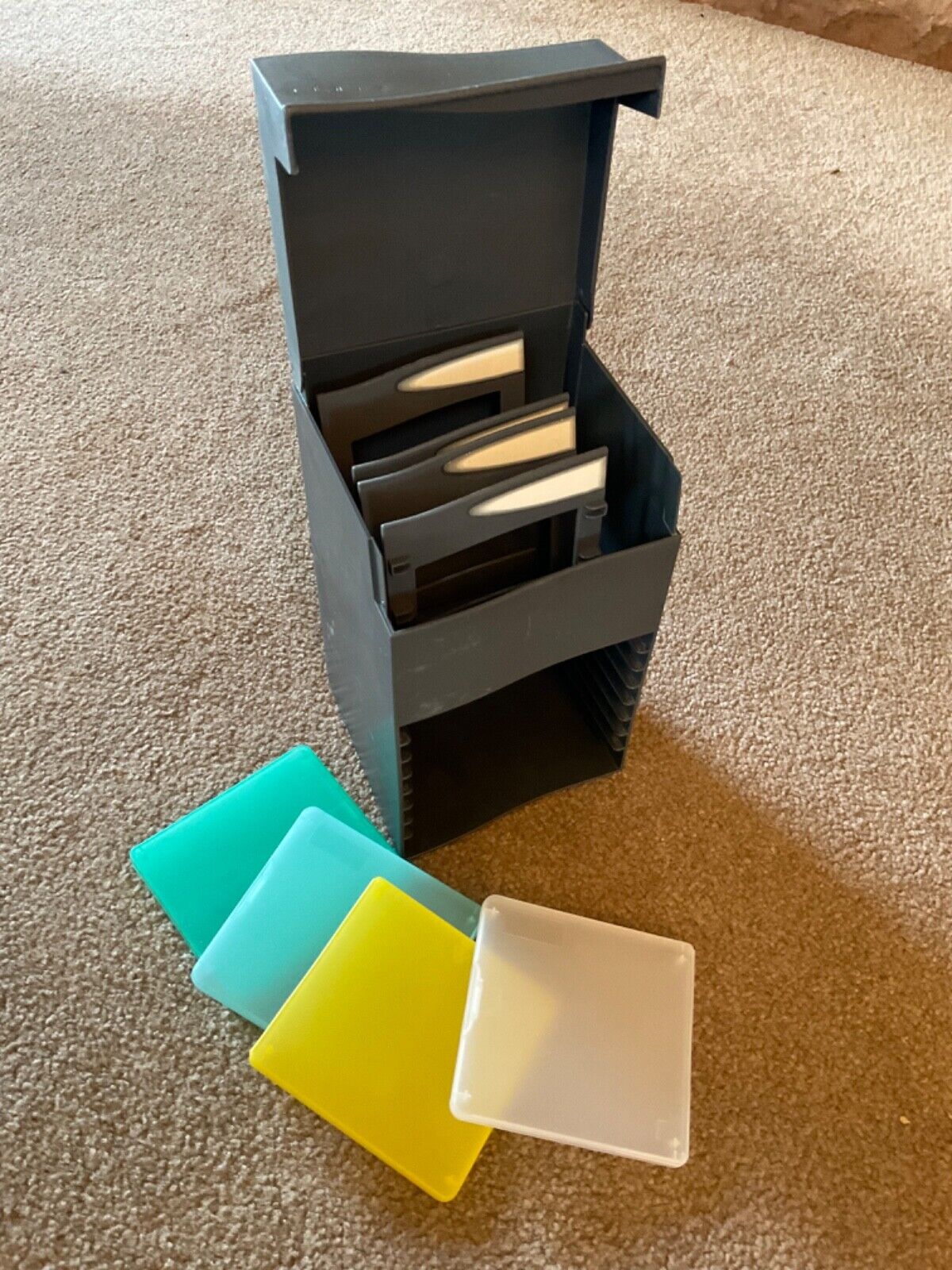 Vintage 3.5 (3 1/2) inch floppy disk and CD storage boxes