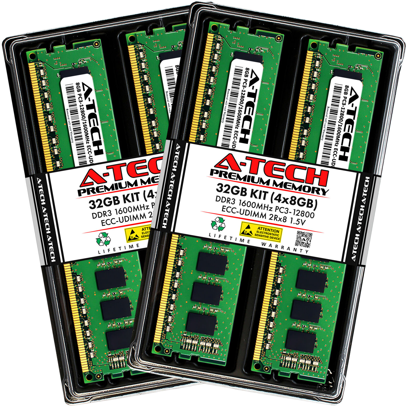 32GB (4x 8GB) PC3-12800E DDR3 ECC Unbuffered Memory for Intel E3 CPU Processor