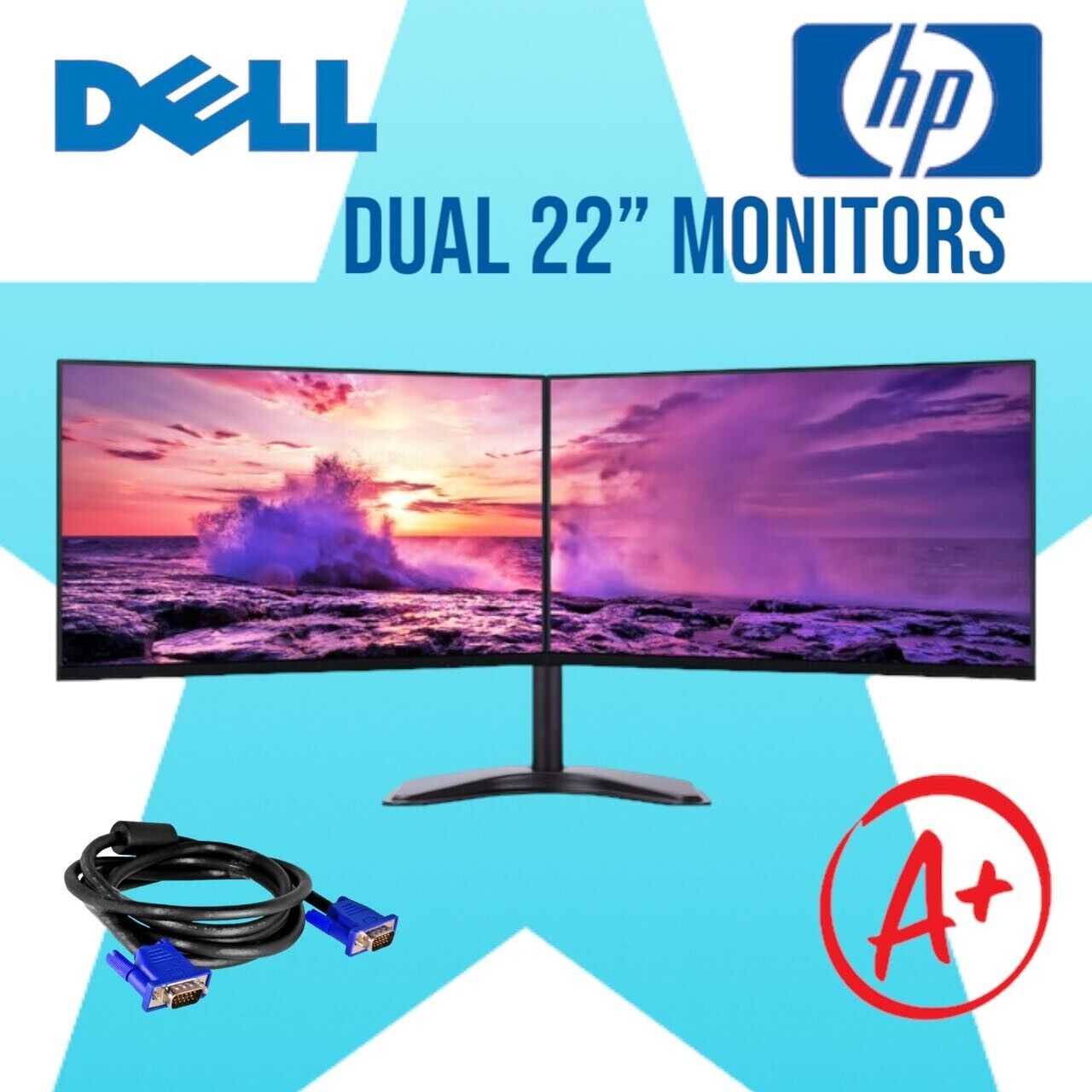 Dual 2x Dell HP 22
