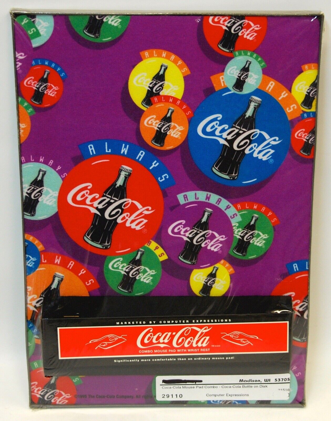 Vintage Mouse Pad Combo: NIB - Coca-Cola - 1995 Bottle on Disk