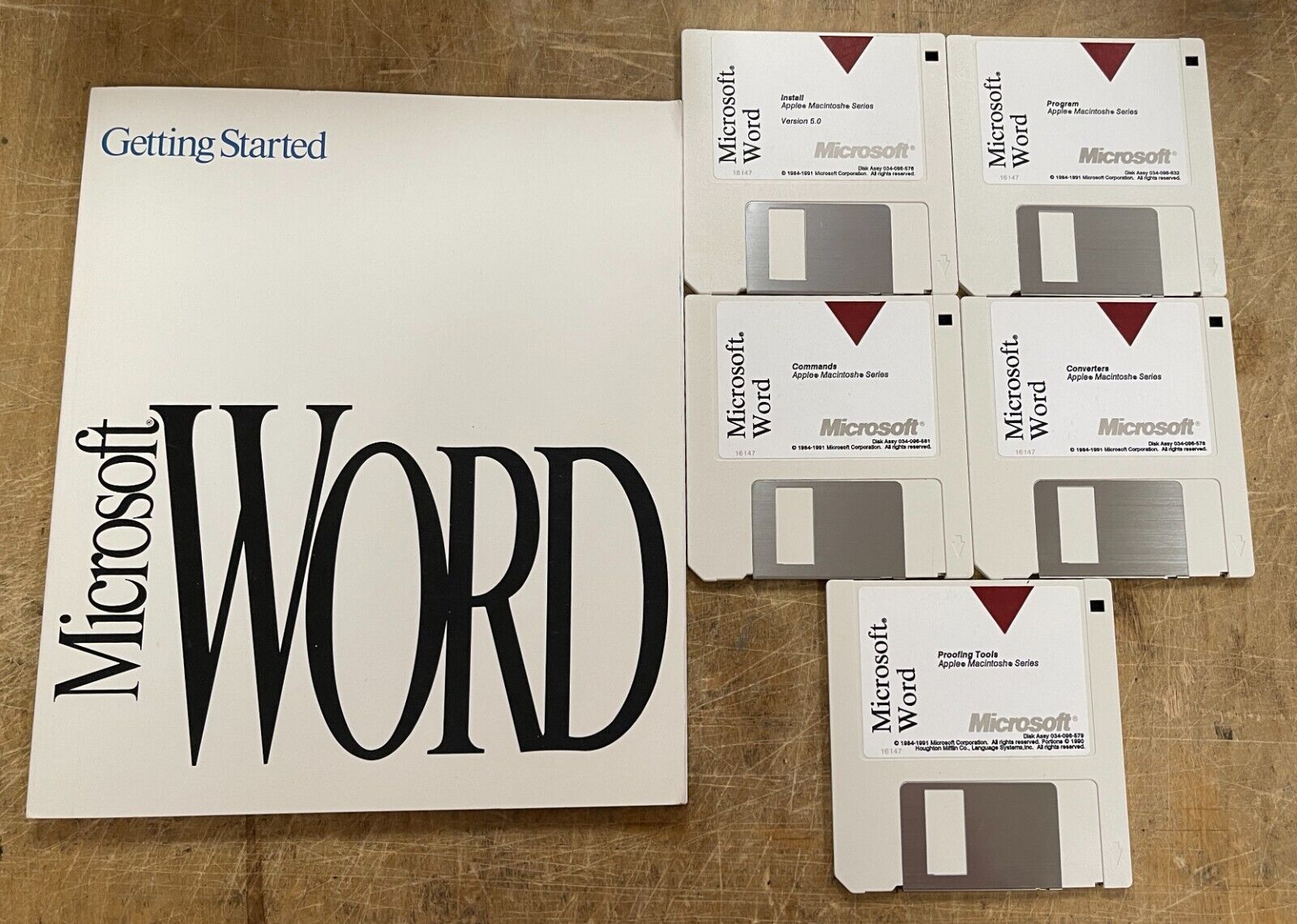 Microsoft Word Version 5.0 Apple Macintosh Series (5 Floppies + Manual)