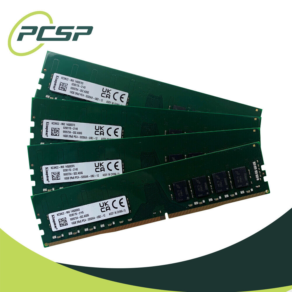 64GB RAM KIT- Kingston 4x16GB PC4-3200AA-U 2Rx8 DDR4 UDIMM Unbuffered KC5N22-MIE