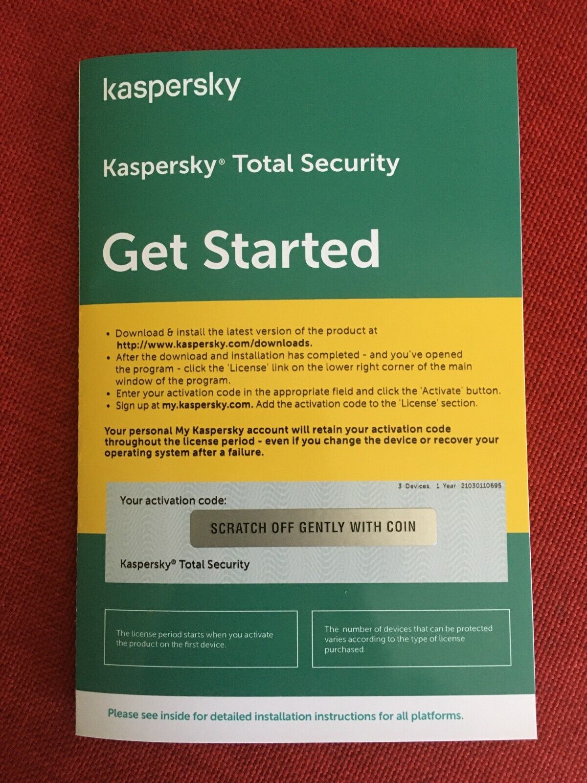 Kaspersky Total Security 2024 w/ Anti-Virus, 5 PC Mac Android, 1 Year (Key Card)