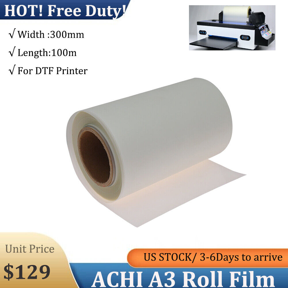  ACHI A Roll Film Heat Transfer Film A3 Size / Tshirt DTF Printer Transfers Film