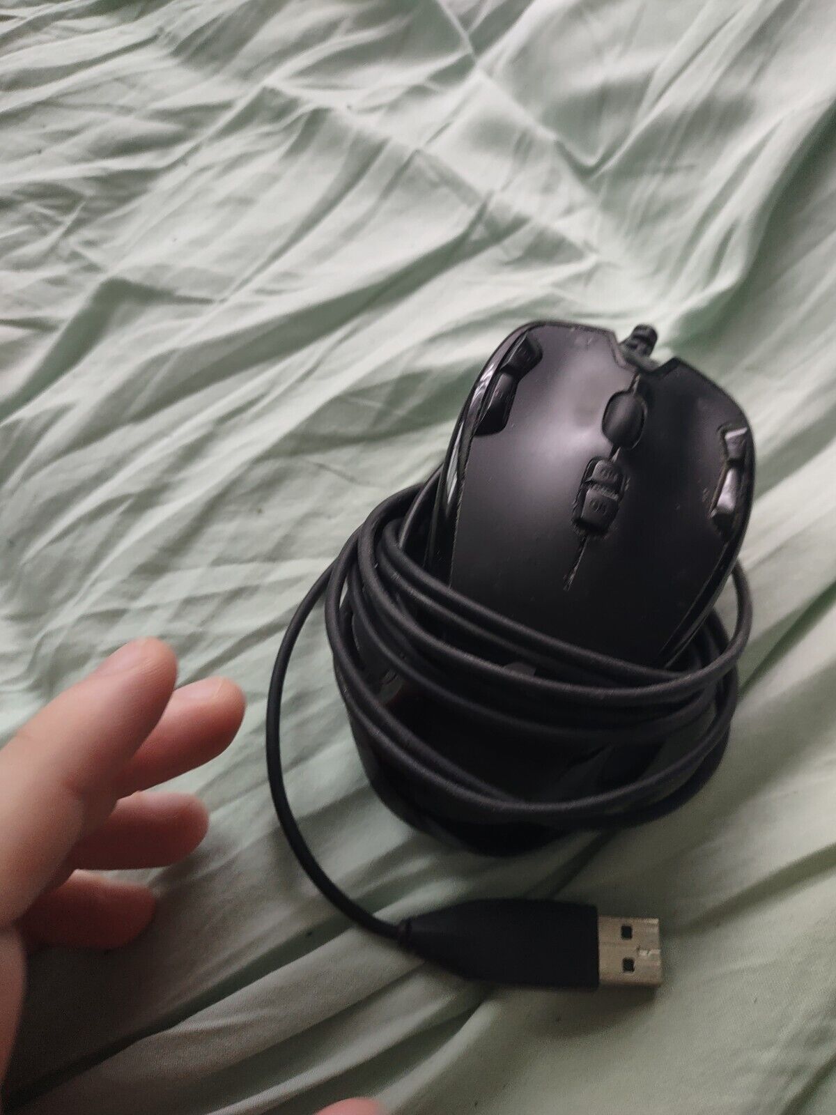 Logitech G300s Optical ambidextrous mouse, somewhat worn