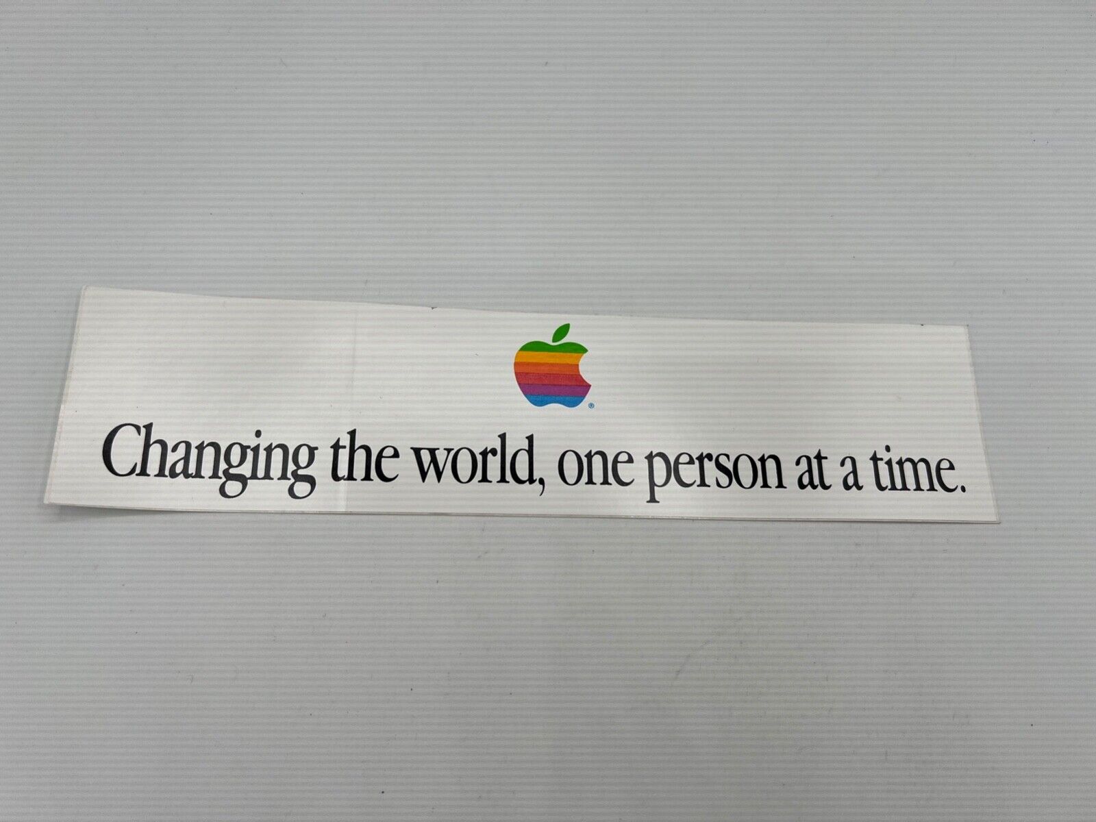 Vintage 1980s Apple Macintosh Computer Slogan Decal Sticker Rainbow Logo