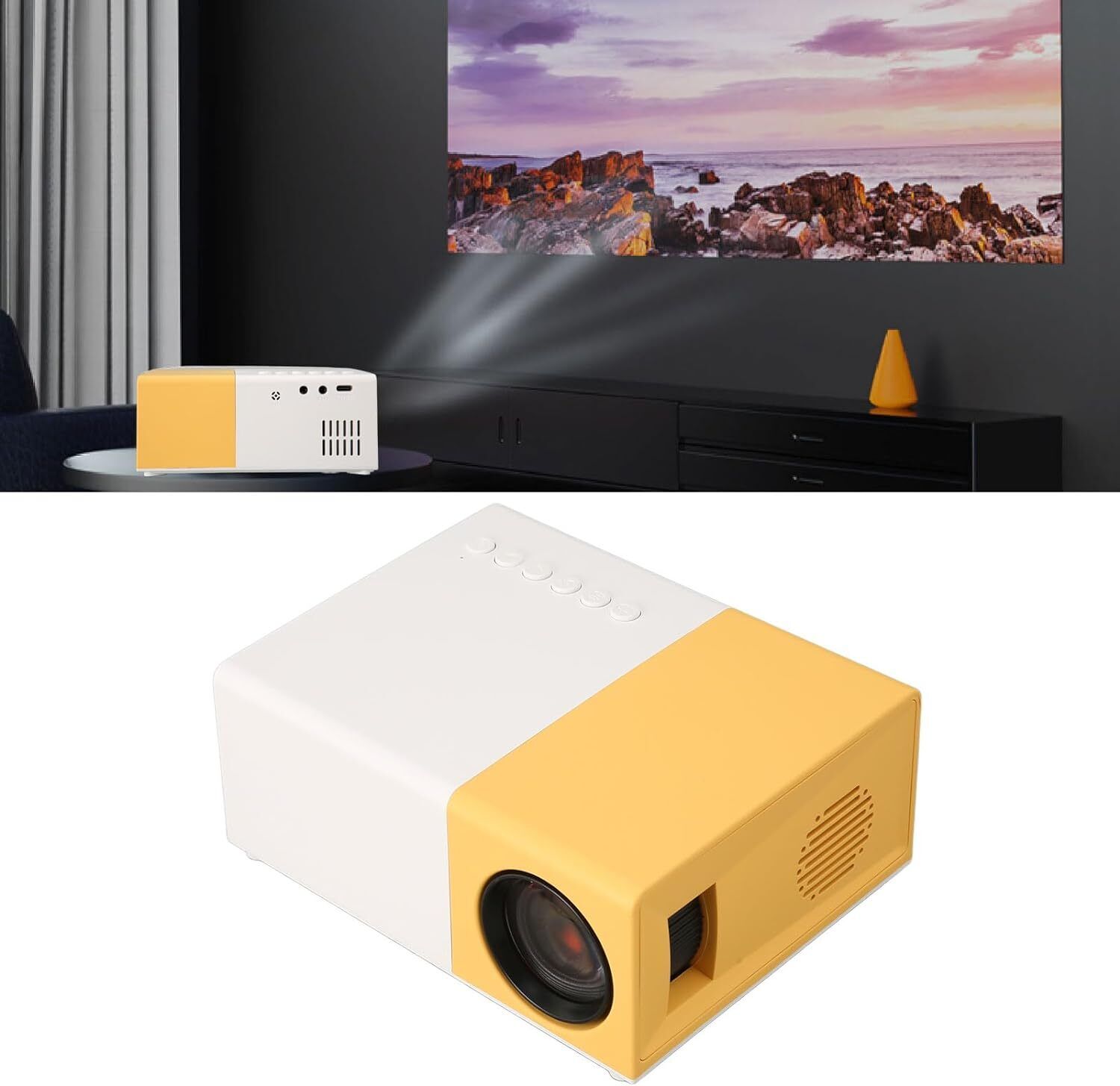 PVO Mini Projector 1080P Full HD Portable Movie Outdoor Multimedia Connection US