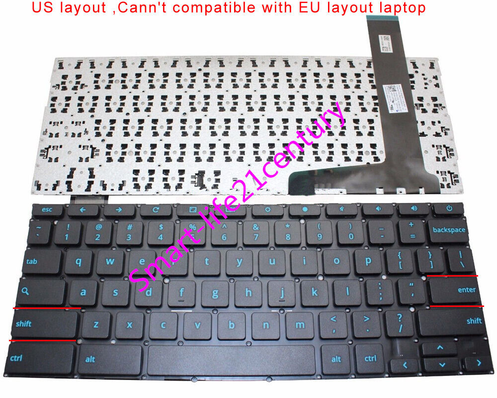 New for Asus C201 C201P C202 C202S C202SA-YS01 laptop US Keyboard blue font
